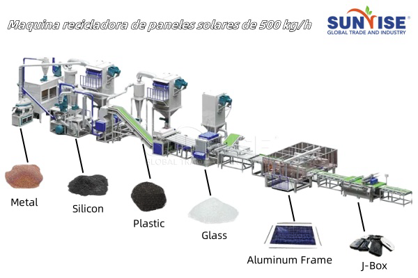 Equipos de reciclaje de paneles solares de 500 kgph